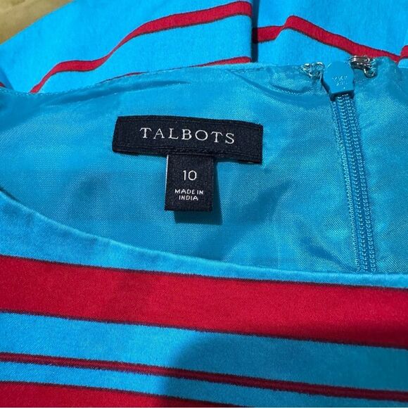 Talbots Blue and Red Striped A Line Dress Size 10 - Picture 11 of 11